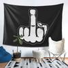Hand Gesture Design Middle Finger Shows Middle Fingers  Tapestry Wall Hanging Aesthetic Home Decor Tapestries for Living Room