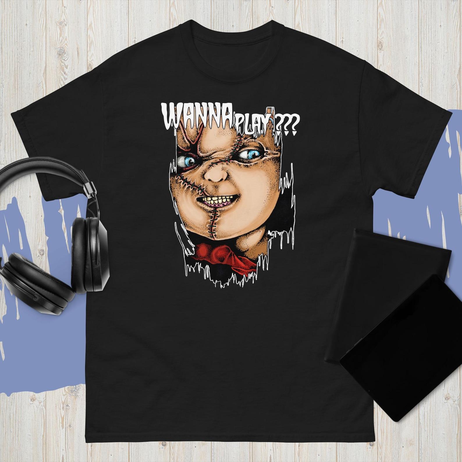 Chucky Wanna Play Child S Play 80 S Horror Slasher Funny Movie Shirt S