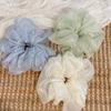 Yousheng Hair Tie for Women, Organza Fabric High Elastic Hair Rope, Pure Color Ponytail Holder with Imitation Pearls, Ponytails Buns Hair