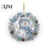 Acrylic Holiday Hanging Ornaments Christmas Ornament, Double Side Printed Santa Pendant for Tree Window, Indoor Outdoor 2D Flat Festive Decor