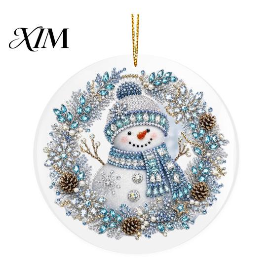 Acrylic Holiday Hanging Ornaments Christmas Ornament, Double Side Printed Santa Pendant for Tree Window, Indoor Outdoor 2D Flat Festive Decor