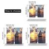 2Pcs Sea Sunrise And Sunset Scenery Curtains Ocean Sailboat Aesthetic Art Curtains Suitable For Bedroom Livingroom Store Hotel