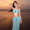 Mesh Dress Bikini Sexy Split Swimsuit Women's Small Breasts Gather Vacation Beach Fashion Sexy Swimsuit