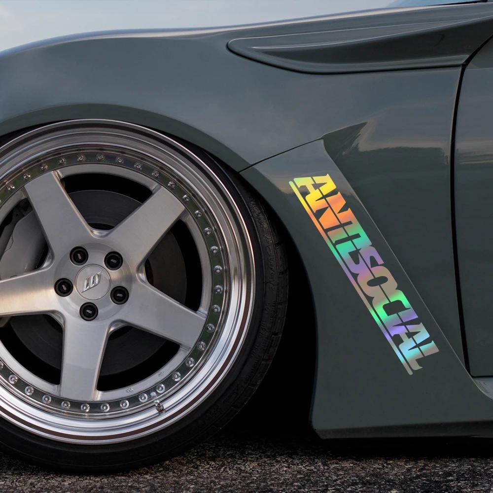 Car Sticker Antisocial Letter Windshield Creative Reflective Vinyl Decals Window Moto Styling Decor Motorcycle Auto Accessories