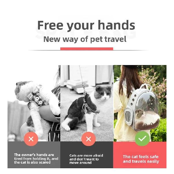 Cat Bag Pet Backpack Going Out Portable Transparent Space Capsule Pet Bag Panoramic Cat Supplies Breathable Backpack