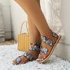 New Spring and Summer Straight Round Toe Sandals Slip Feet Colorful Butterfly Soft Sole Non-slip Flat Shoes