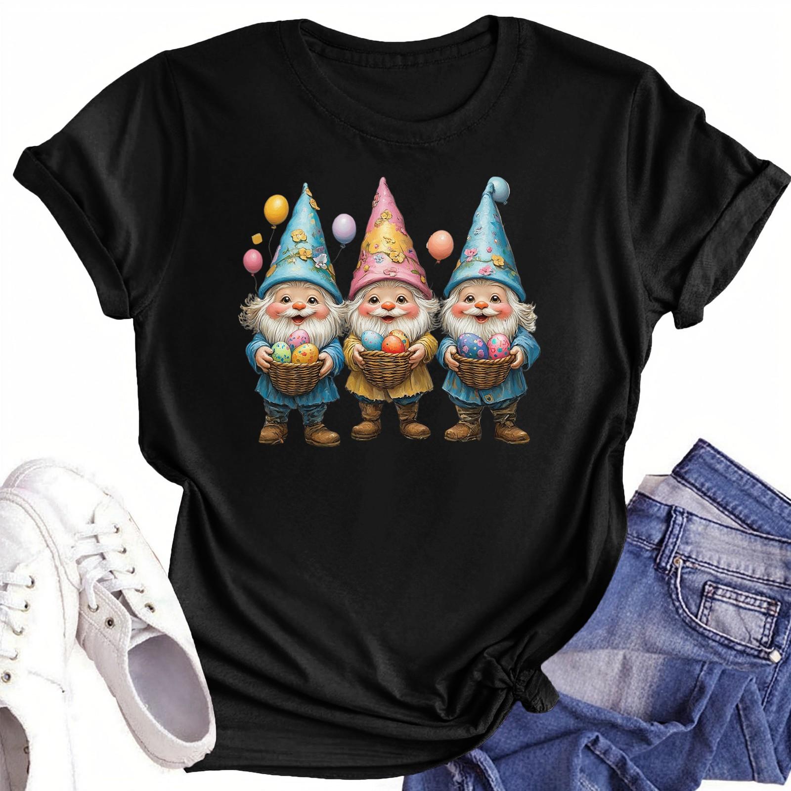 

Женская повседневная футболка с круглым вырезом и короткими рукавами с принтом XXL чёрный