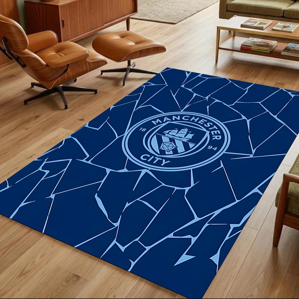 Manchester City Football Club Decorative Area Rug Soft Plush Non-slip Bottom Kitchen & Bathroom Use Fashionable Home Decor Perfect Gift
