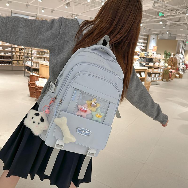 Sac d'école pour collégienne Sac à dos grande capacité pour femme