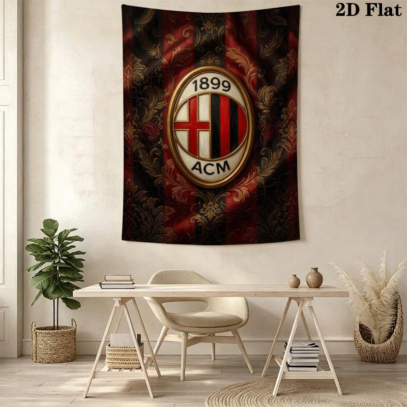 Ac Milan Crest Ornate Background Bedding 1 Duvet Cover 2 Pillowcase Without Core Bedding Set Duvet Cover And Pillowcase