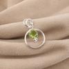 Peridot Gemstone 925 Sterling Silver Handmade Jewelry Designer Round Pendant 1.2" For Her PP-8-10