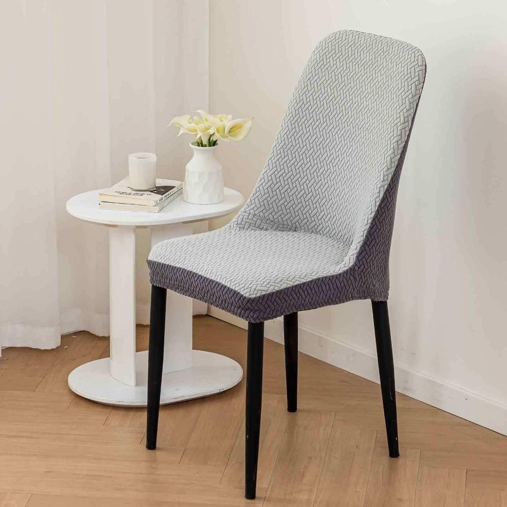 High-elastic Jacquard Dining Chair Cover All-inclusive Anti-slip Stool Slipcover Dust-proof Soft Stretch Backrest Cover