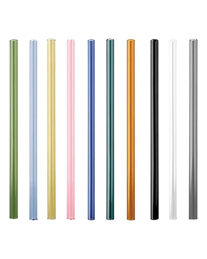 8mm 10mm Bar Tumbler Drinking Straight/ Curve Clear Assorted Colors Reusable Multiuse Home Lving Eco Thick Glass Straw Party  Beads