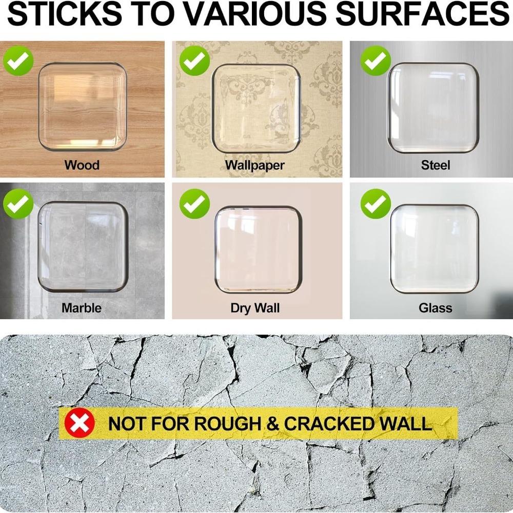 6Pcs/Set Round Square Door Handle Protection Pads Transparent Reusable Door Stoppers Wall Protecion Thickened Self-Adhesive