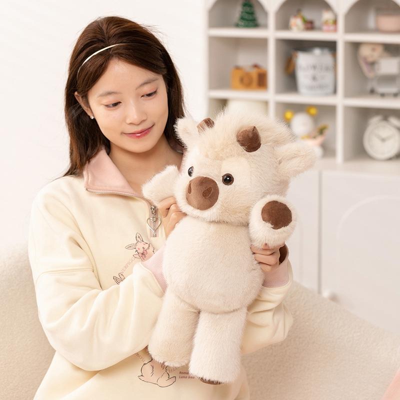 Adorável Brinquedo de Pelúcia Vaca das Terras Altas 45cm - Animal de Pelúcia Correndo Abraçável Feito com Tecido Macio Premium, Companheiro Acalmador