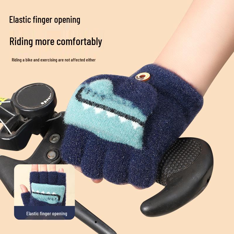 ¥5 Off for Newcomers! Velvet-Lined Children's Autumn & Winter Gloves - Warm and Thick for Boys and Girls.