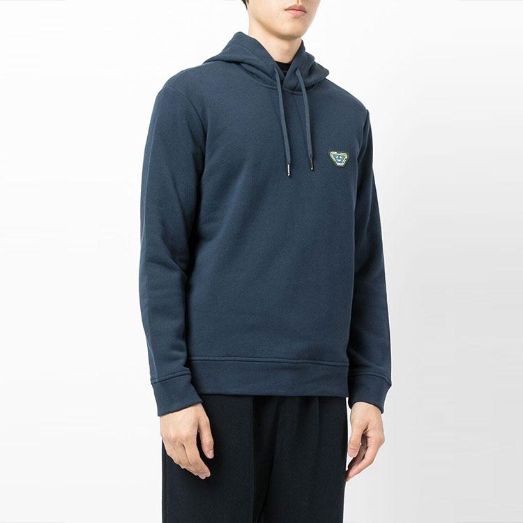 Emporio Armani Logo Pullover Long Sleeve Hoodie Men Hoodies Blue 6K1ML5-1JWXZ-0908
