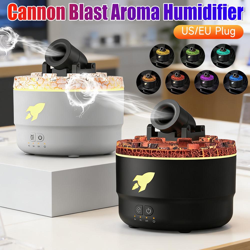 Air Humidifier Volcanic Crack Air Humidifier Cannons Aroma Diffuser Cannon Blast Turret Aromatherapy Humidifier for Bedroom