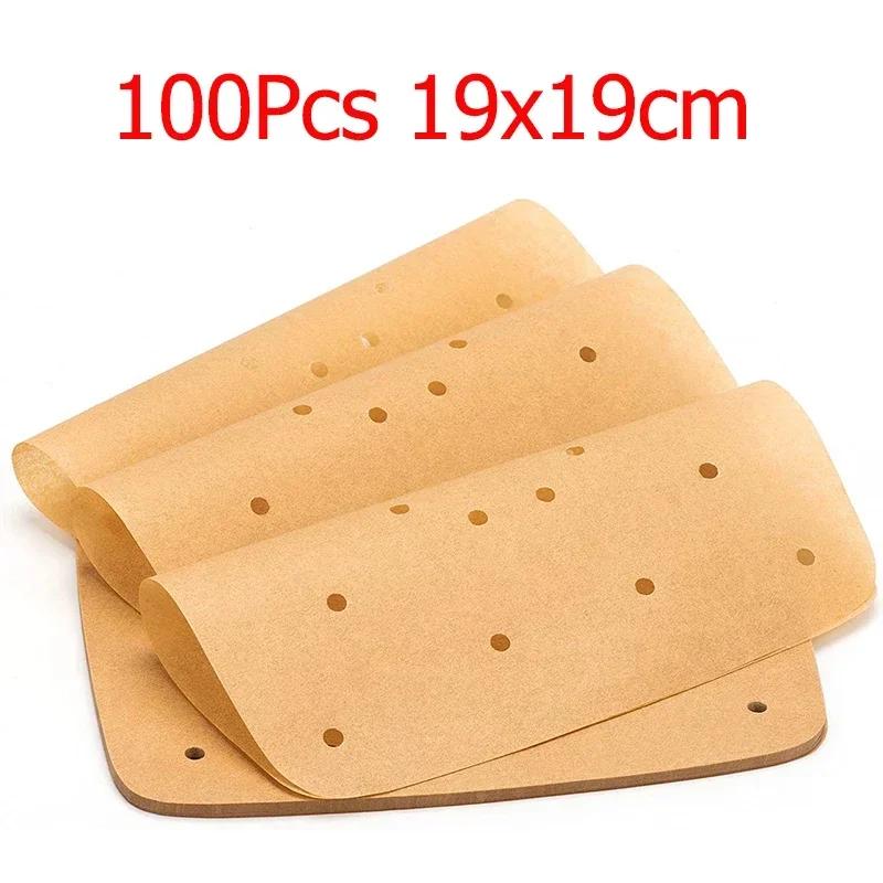 Carta Assorbente per Olio da Forno e Pasticceria Usa e Getta, Rivestimento Quadrato Perforato per Friggitrice ad Aria, Tappetino per Cottura a Vapore