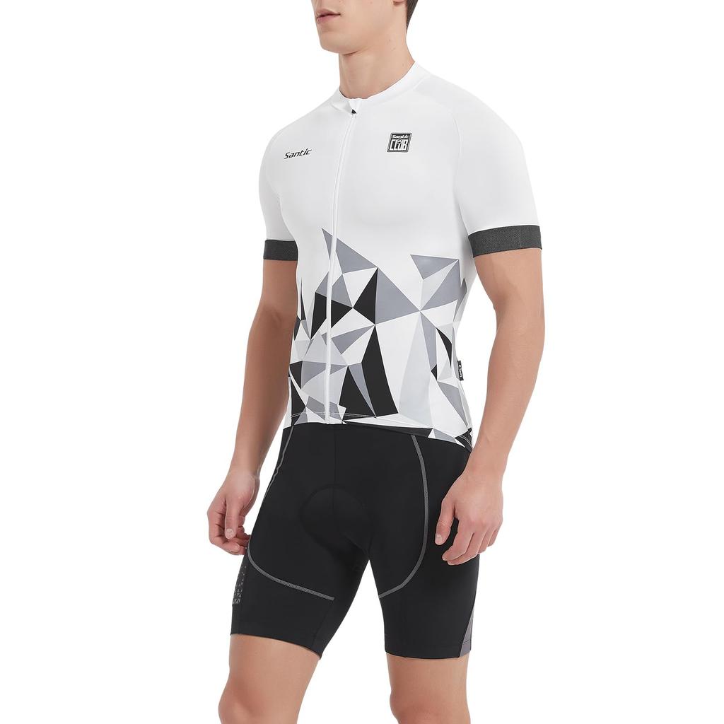 Santic Kurzarm Radsport Sommer Radfahren Hoher UV-Schutz Herren Trikot, Bekleidung, Elastisch, Atmungsaktiv, Schweißableitend, Schnelltrocknend,