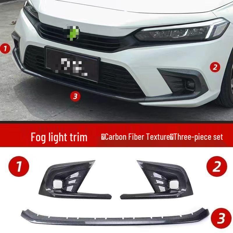 2022 11th Gen Civic Fog Light Cover Trim & Bumper Grille Exterior Mod