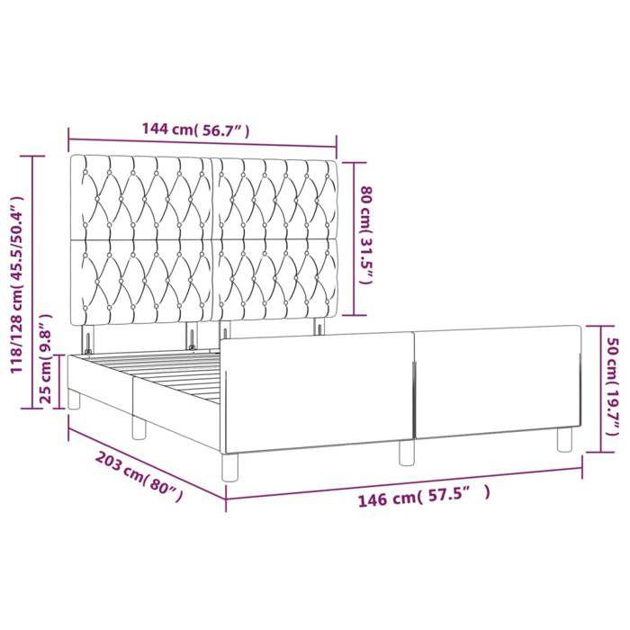 VidaXL Bed Frame with Headboard Blue 140 X 200 Cm Fabric3125306