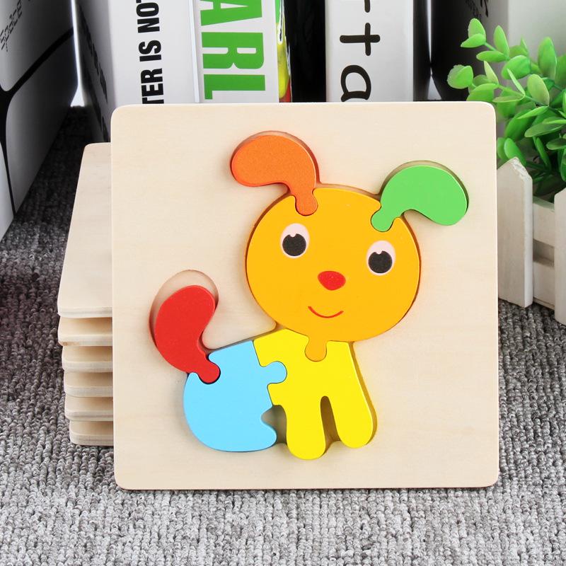 Children's 3D Wooden Animal Puzzle - Educational Building Blocks for Early Learning