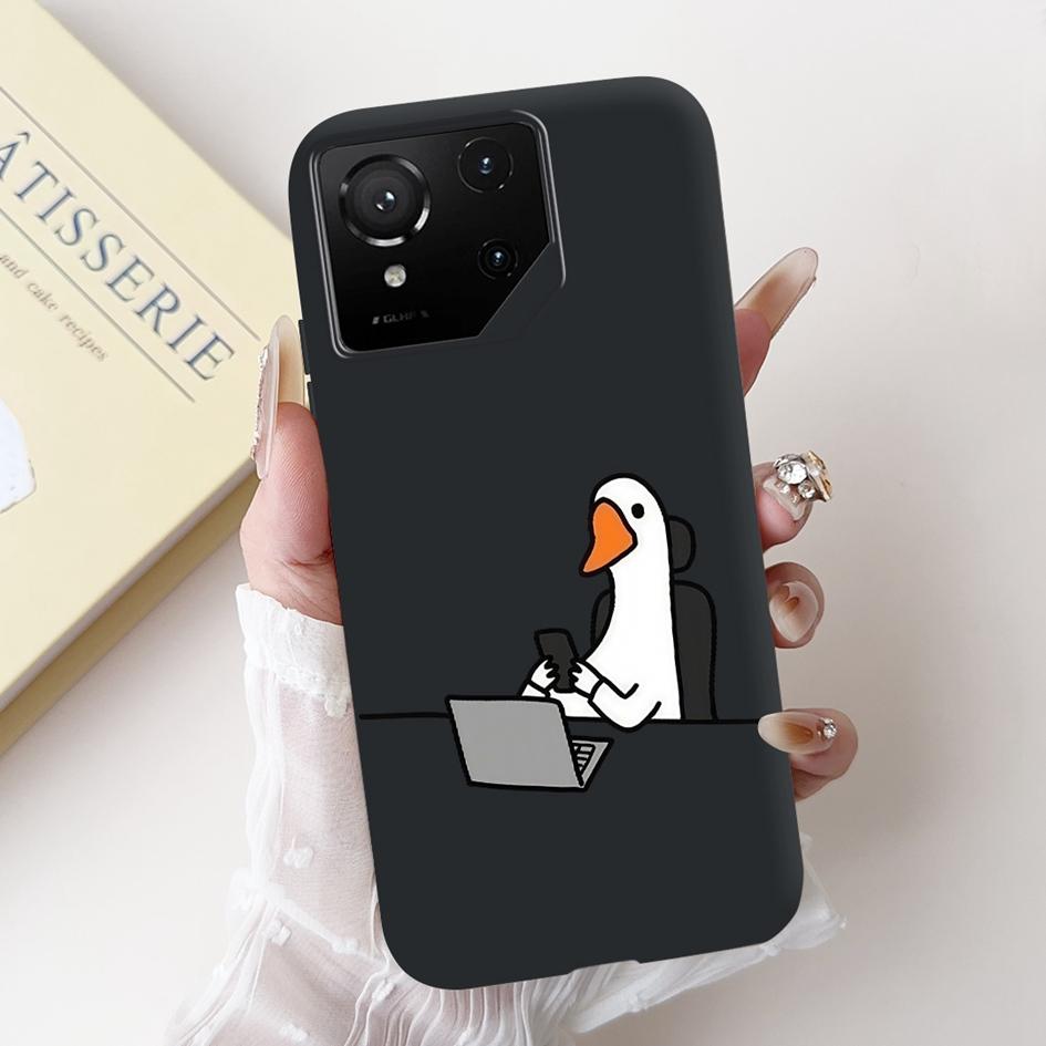 For Asus Rog Phone 9 Pro 5G Case Popular Flower Cartoon Soft Black Silicone Shockproof Cover For Asus Rog Phone 9 FE Phone9 Capa