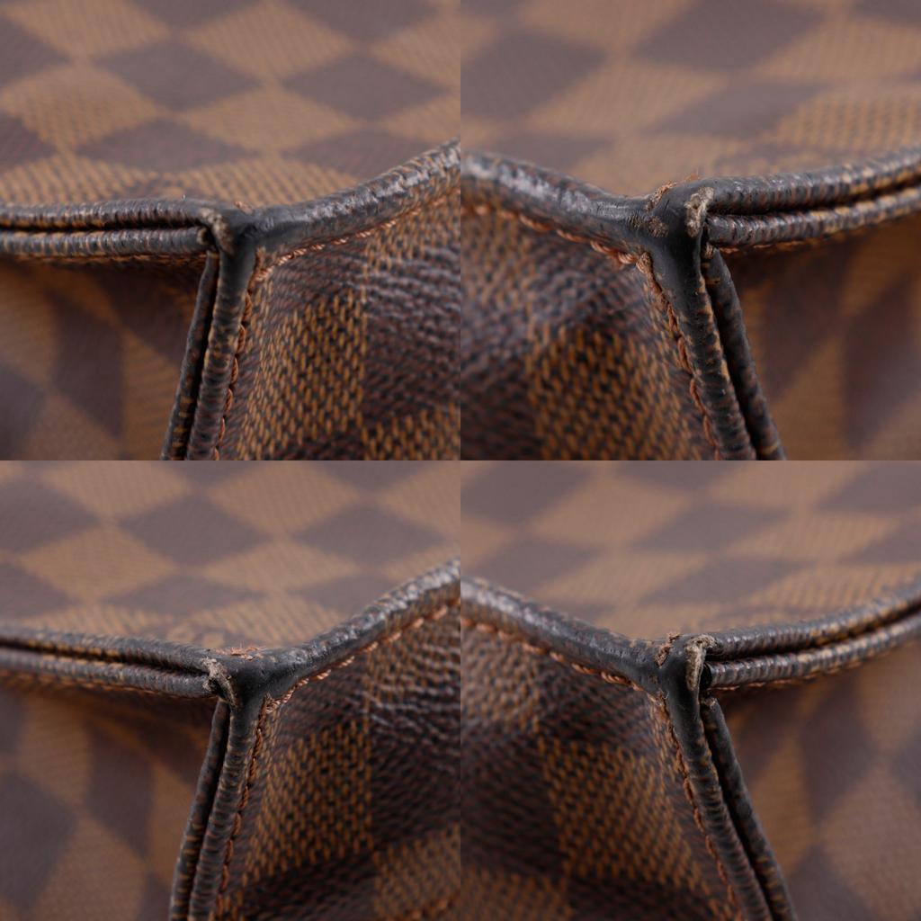 Louis Vuitton Sac Plat Handbag N51140 Tote Bag Brown Damier Canvas Unisex Used