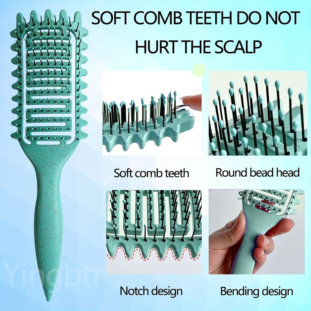 1Pc Curl Define Styling Brush Curling Comb Hair Massage Hairbrush for Salon Hairdressing Tools Reduces Pulling And Easy To Use