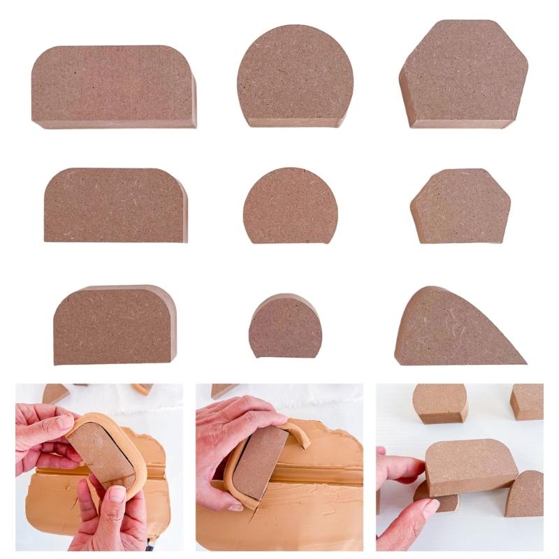 Pack of 9 Pottery Handle Shapers with Storage Bag for Portable Crafting Needs HX6C