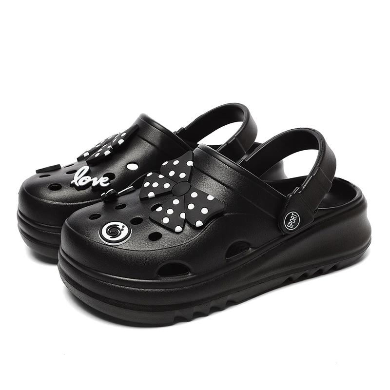 Sweet Bowknot Women's Sandals Summer Comfort Soft Sole Chunky Platform Sandals Women Thick Bottom Non-slip Garden Shoes