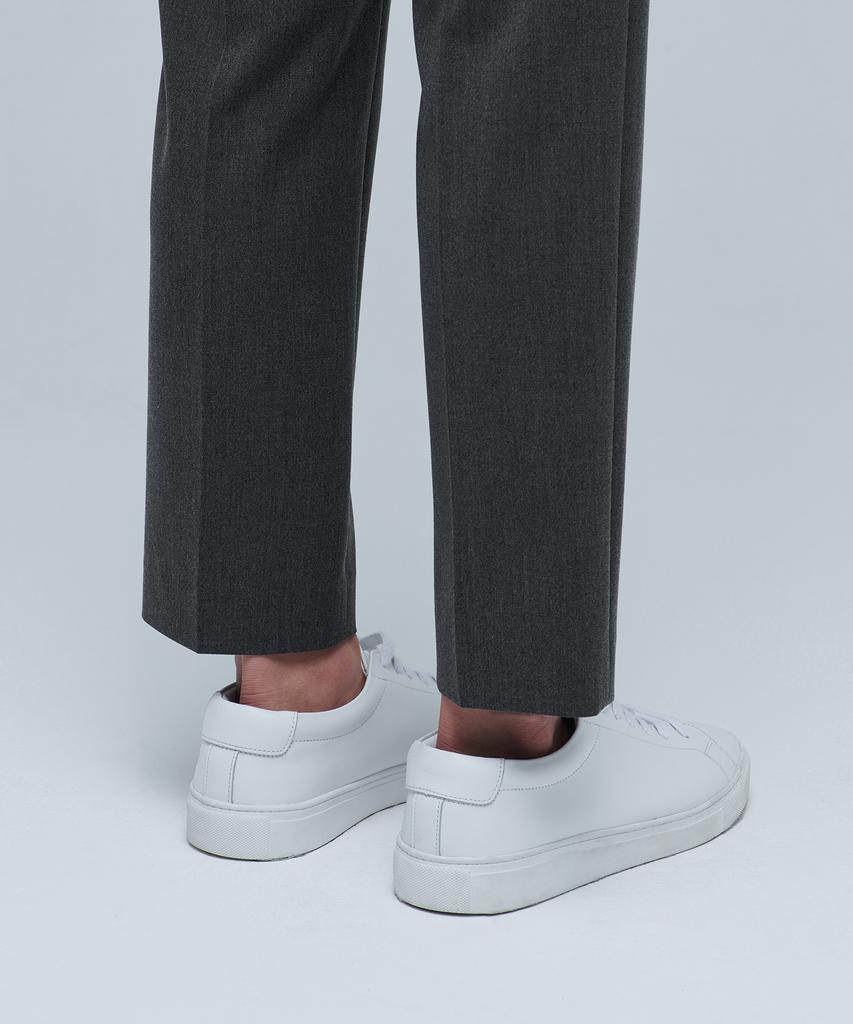 MUSINSA STANDARD Lightweight Relaxed Tapered Hidden Banding Crop Slacks [Medium Gray]