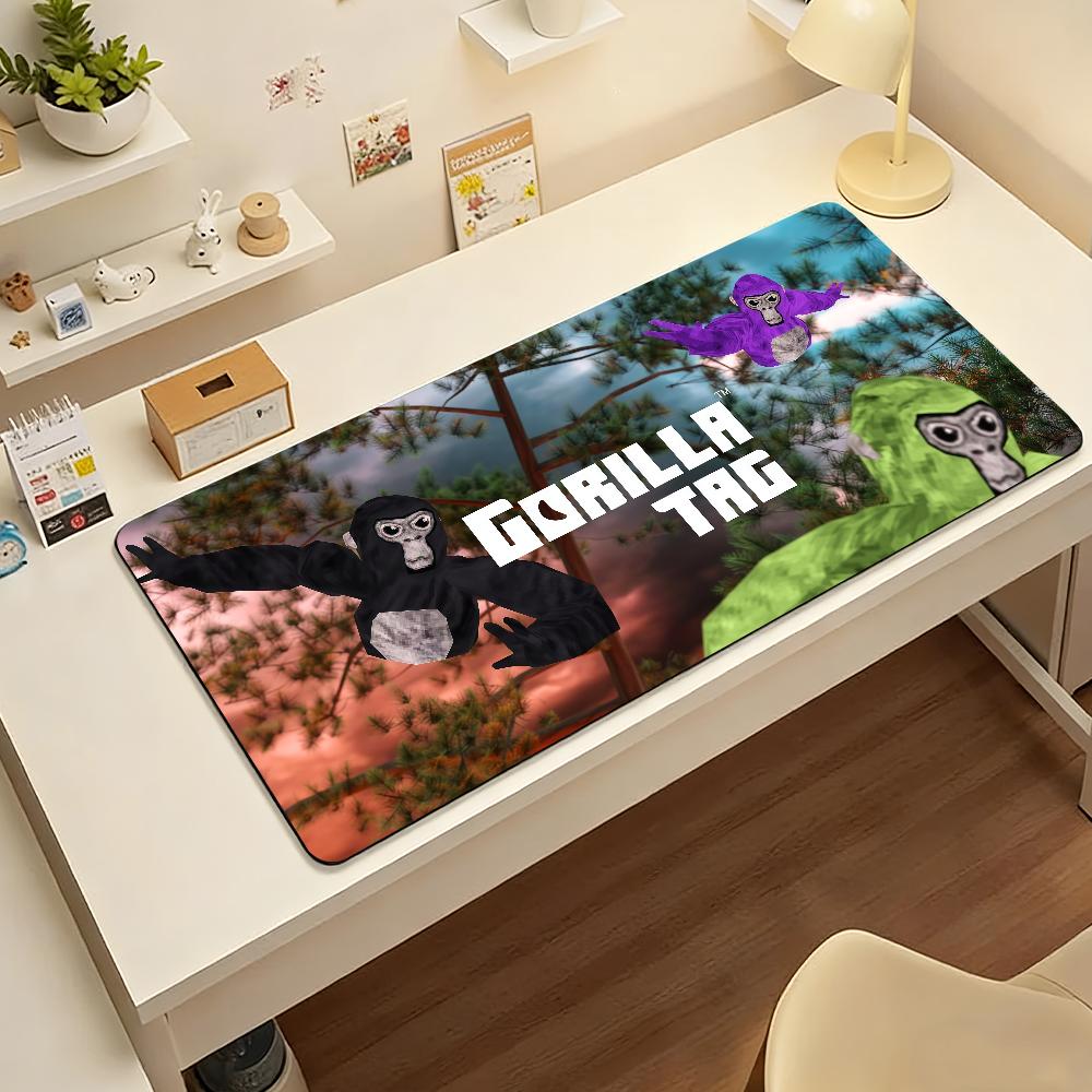 Gaming Mouse Pad Large Antislip Stitched Edges Cool Gorilla Art Mat for PC Gamers and Daily Office Desk Use