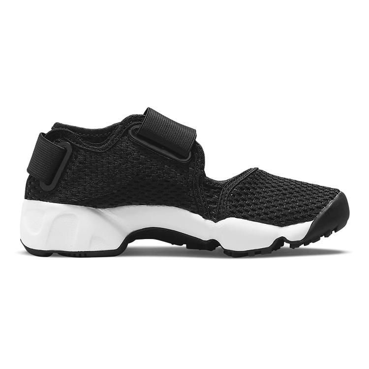 New Nike Air Rift Slip Resistant Cushioning Abrasion Resistant Breathable Low Top Running Shoes Black White Kids'