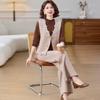 Datang Furen Women's 3-Piece Autumn Vest and Wide-Leg Pants Set