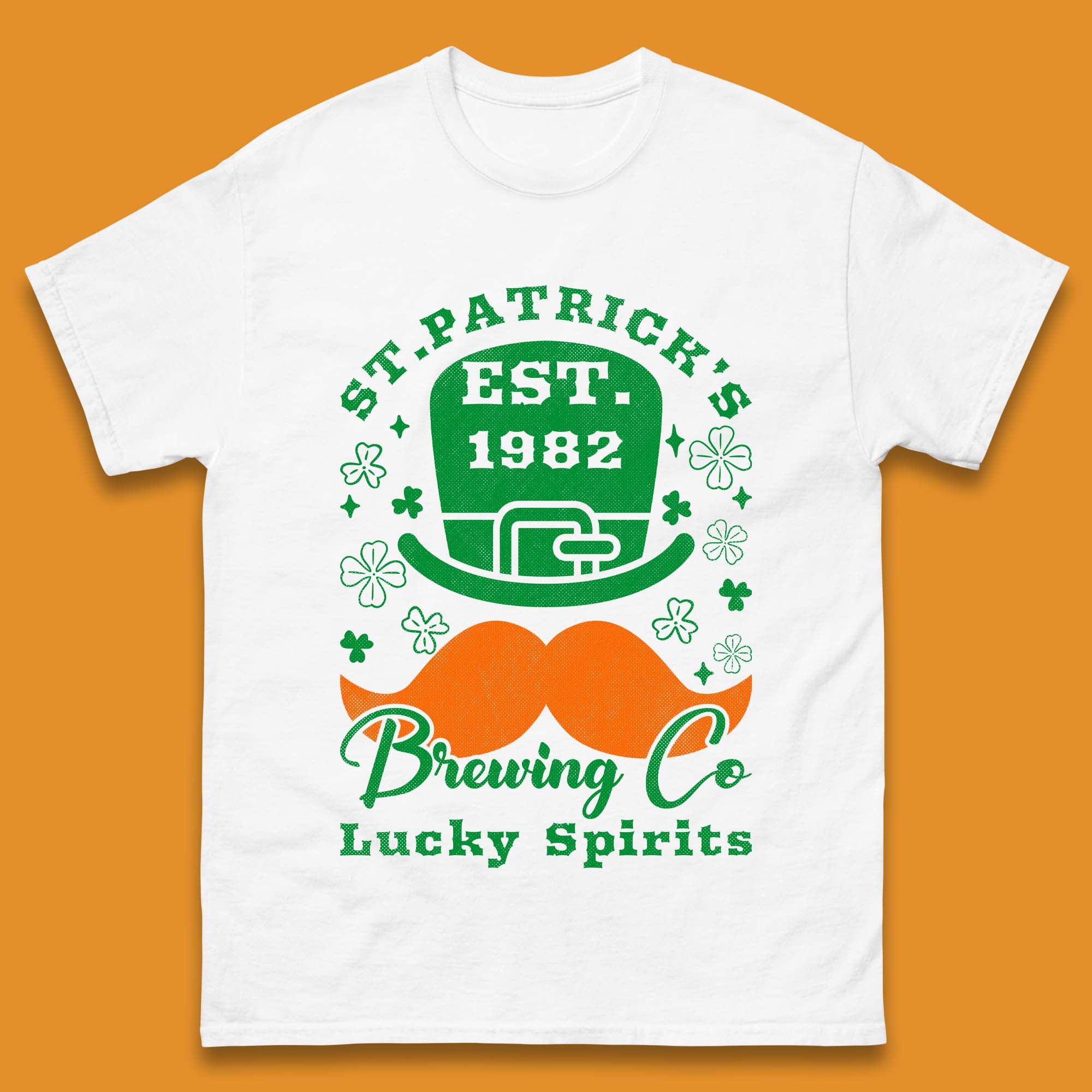 

St. Patrick s EST 1982 Brewing Co Mens T-Shirt Womens Tops Tees M