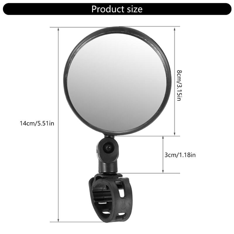 Universal ABS Bike Handlebar Side Mirror With Adjustable Mounting System For Clear Road Observation