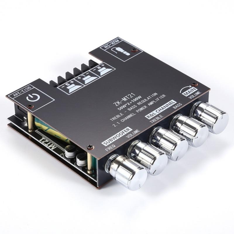 50W+50W+100W Bluetooth-compatible Amplifier Board with Treble and Bass Control Stereo Amplifier Board for Speaker