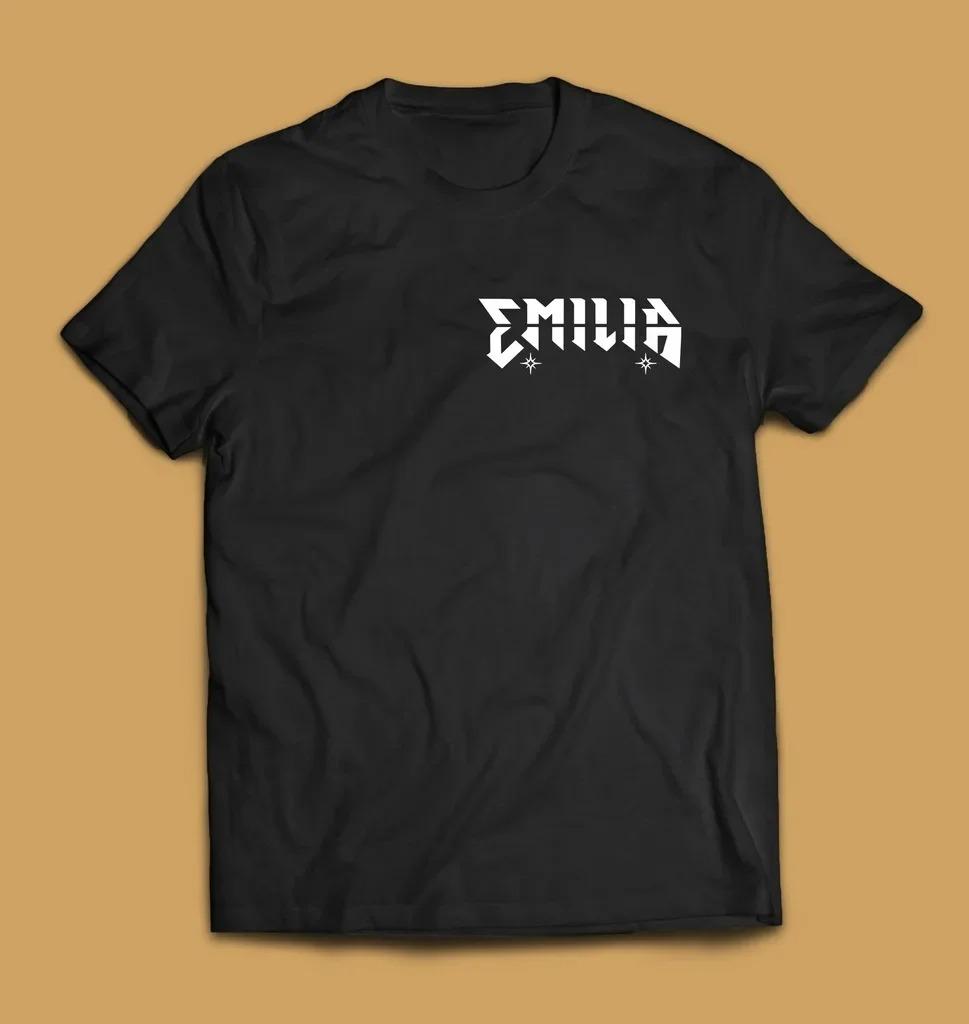 Famous Spanish Top Fashion Brand Bershka Tee Emilia Mernes Print Short Sleeve Women T-shirts Cotton Oversized Y2k Female Clothes