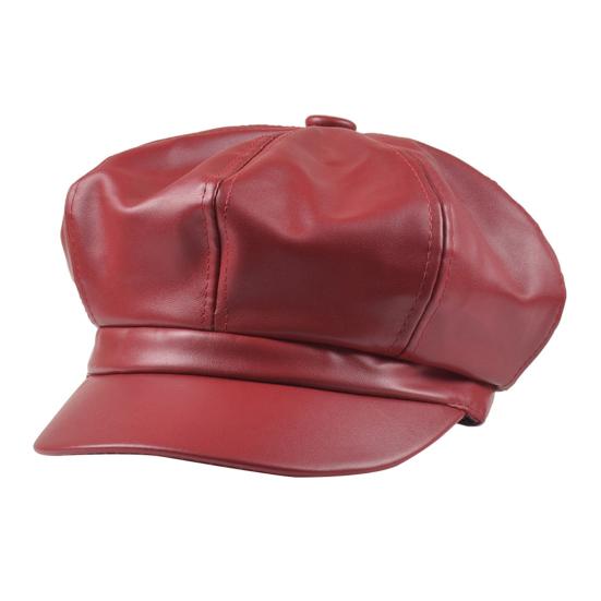 

Beret Cap Solid Color Skin-friendly Vintage All-match Women Hat for Travel вино красного