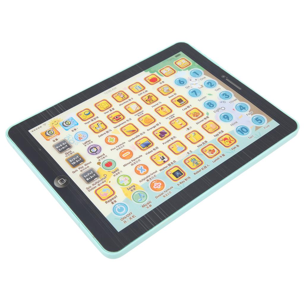 ABS Kind Kinder Tablet Pad Lernen Buchstaben Wörter Zahlen Pädagogisches Elektronisches Spielzeug Grün