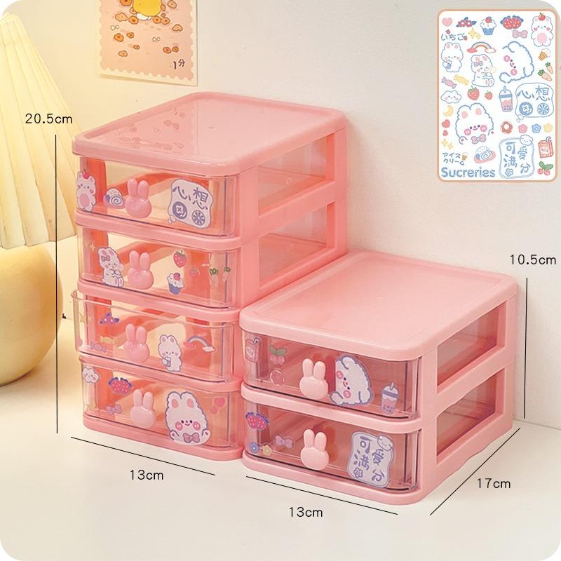 Schreibtisch-Aufbewahrungsbox Organizer Schülertisch Transparente Schubladenbox Niedlicher Aufbewahrungsständer für Kinder Haaraccessoires Organizer für Kleinteile