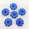 20pcs 18mm Round Flower AB Resin Crystal Strass Applique and  2 Holes Buttons for Diy Clothing - HA27