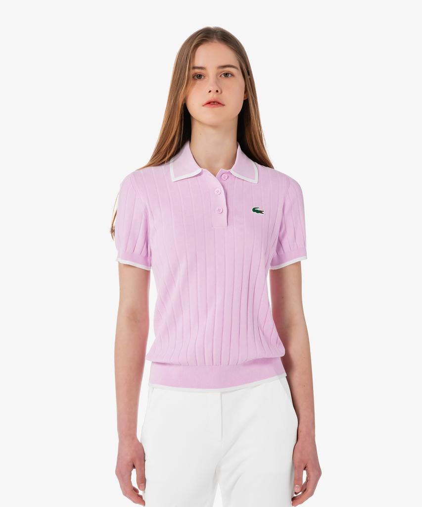 LACOSTE Women'S Golf Textured Short Sleeve Polo Sweater Af9430-56G 36S