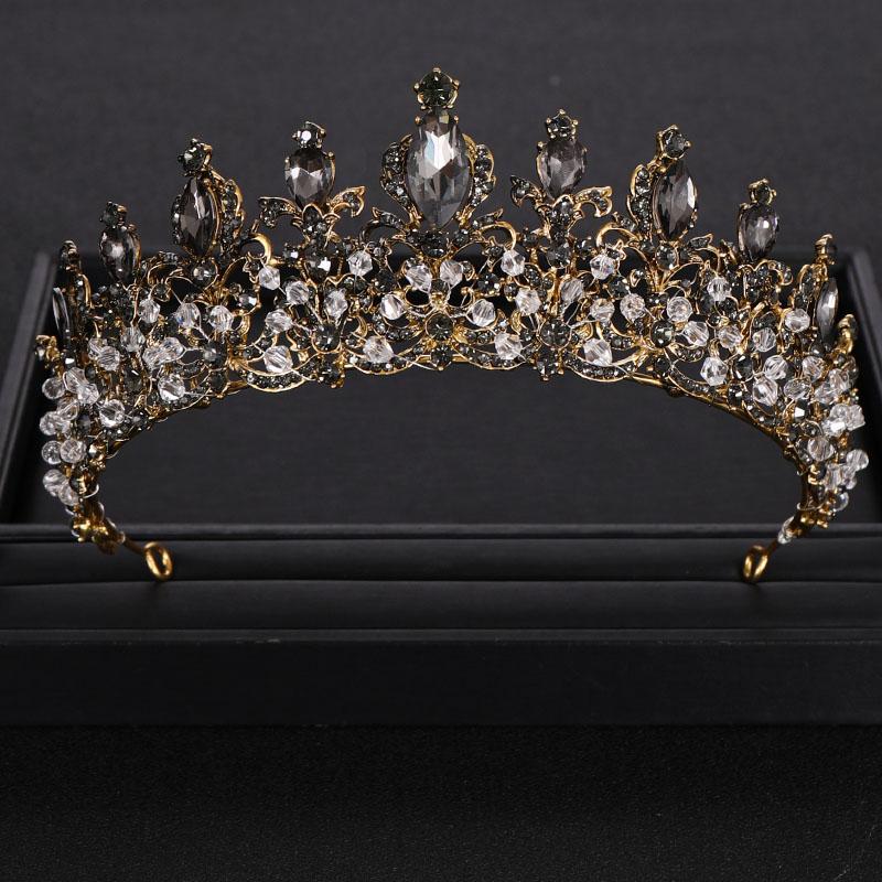 

Baroque Luxury Silver Color Rhinestone Crystal Crown Bridal Hair Accessories Crown Wedding Crown Hair Accessories Queen Tiara