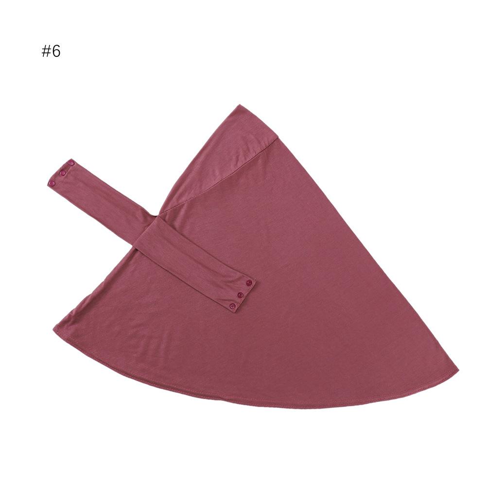 Plain Solid Modal Jersey Button Instant Hijab Cap Women Elastic Muslim Full Cover Snap Fastener Islam Foulards Bonnet Headband
