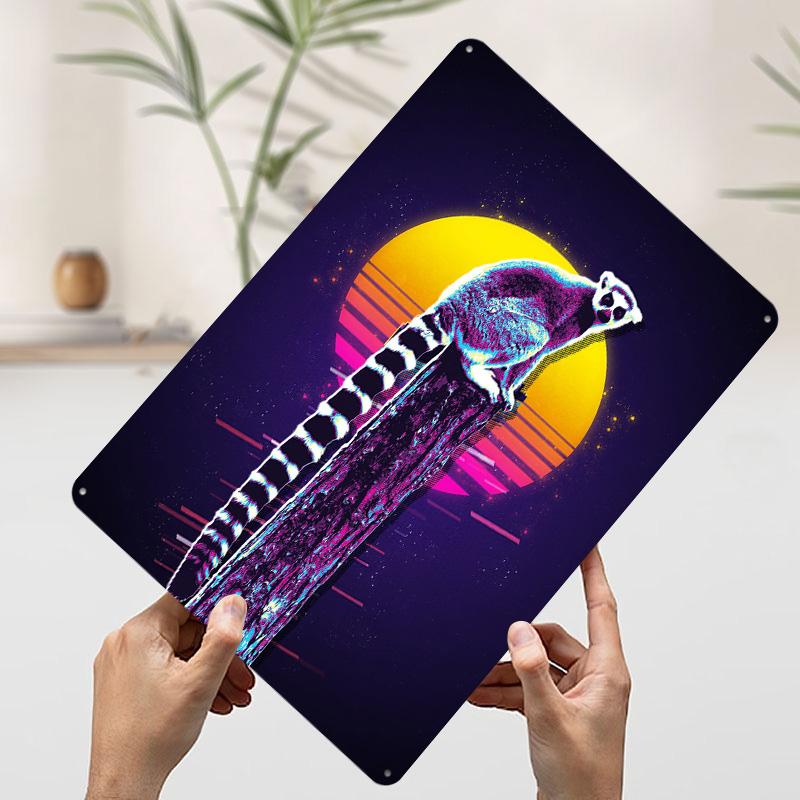 

Lemur in Retro Style Poster Customized Wall Art Vintage Metal Signs Retro Tin Plaque for Man Cave Modern Home Decoration Luxury 7.9x11.8In(20x30cm)