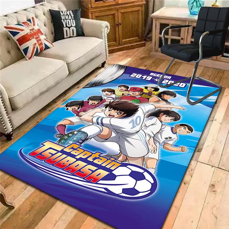 Captain Tsubasa Anime Print Rug Floor Mat for Living Room or Bedroom Soft and Comfortable Carpet a Gift for Birthday and Holiday.