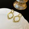 Temperament Square Gold Twist Ring Earrings Mosquito Coil Disc Micro-inlaid Zircon Stud Earrings Premium Light Luxury Niche Retro Earrings